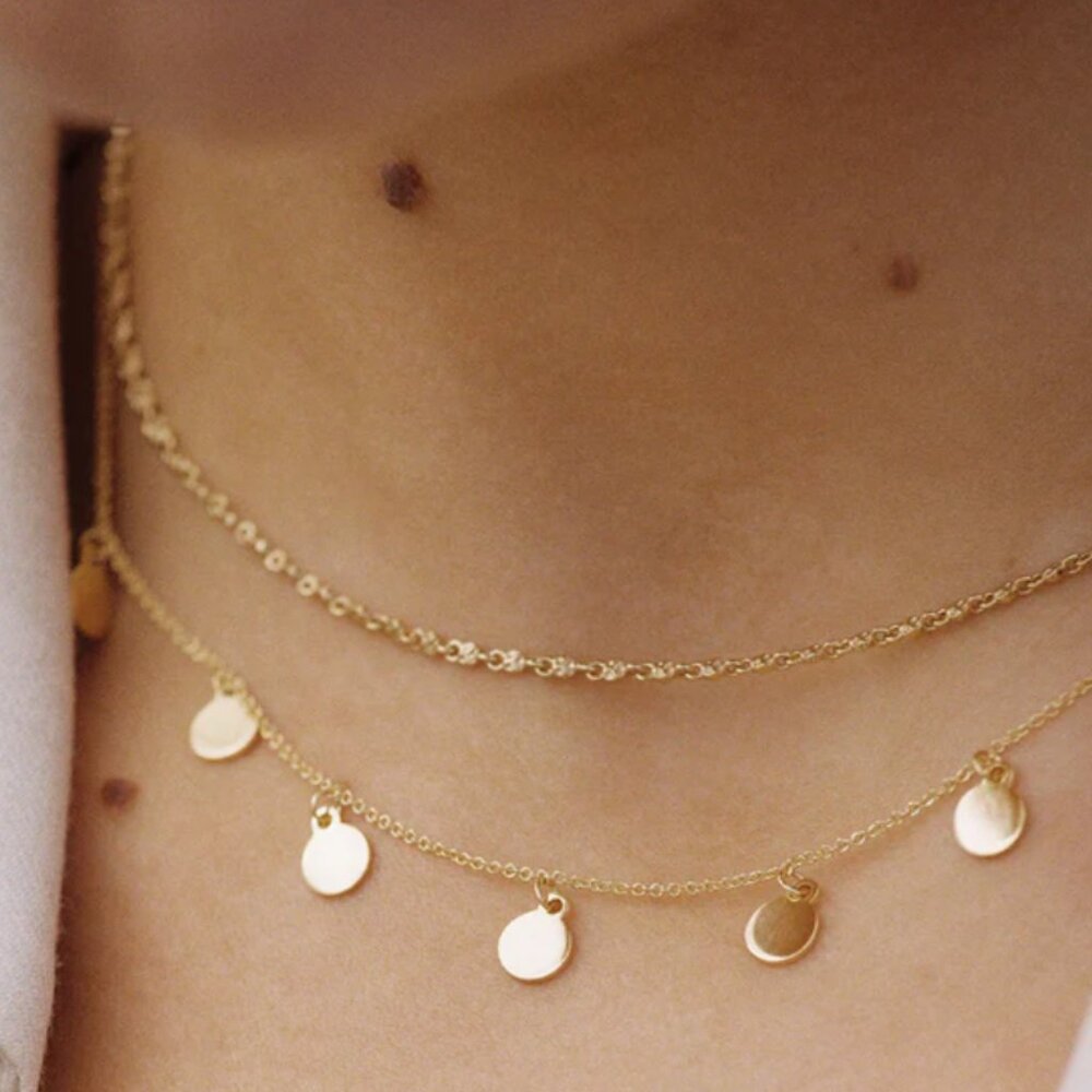 14k Gold Fill Disc/coin necklace Choker